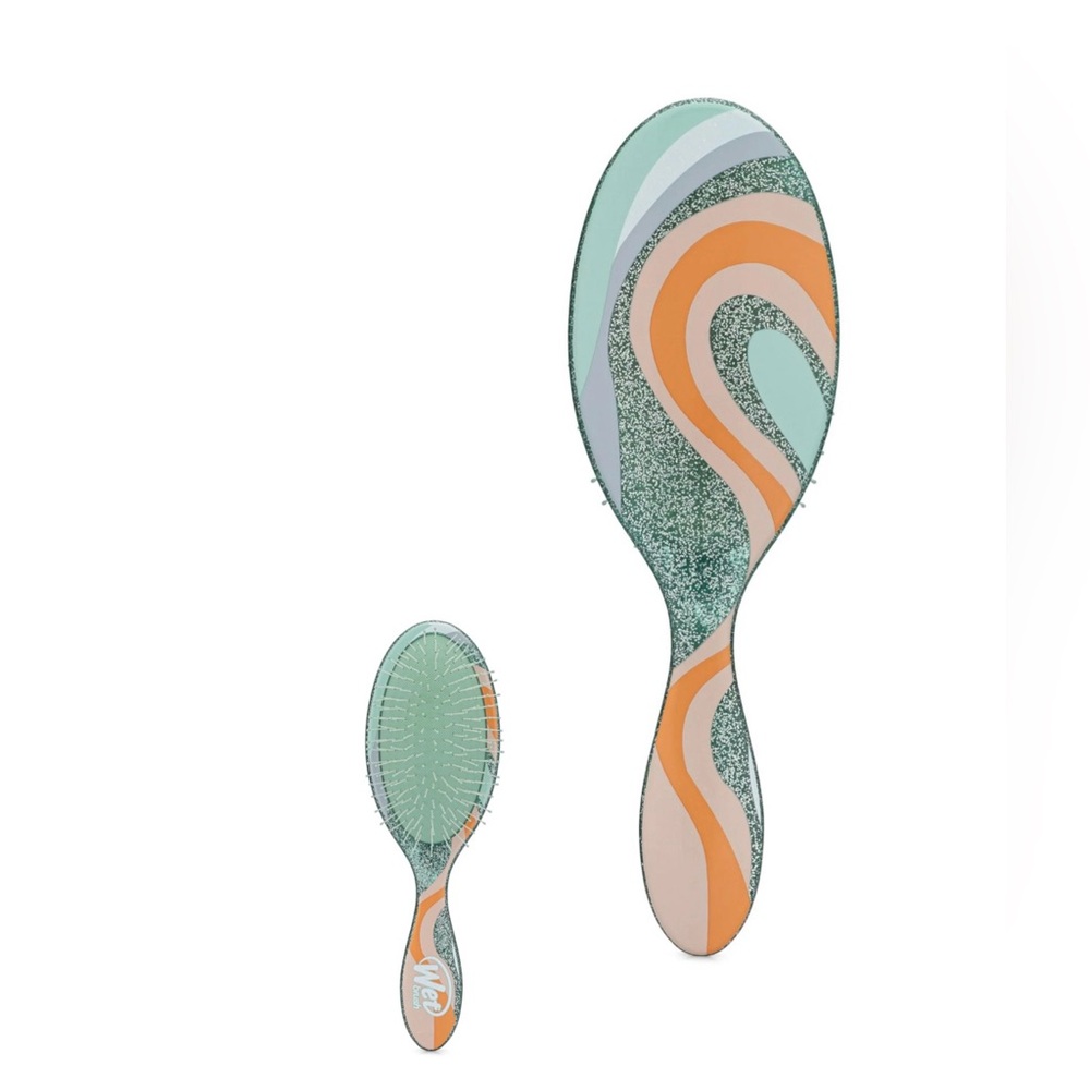 Wet Brush Original Detangler Hair Brush Green Glitter Vortex